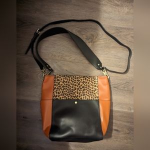 Women's leopard print hobo bag